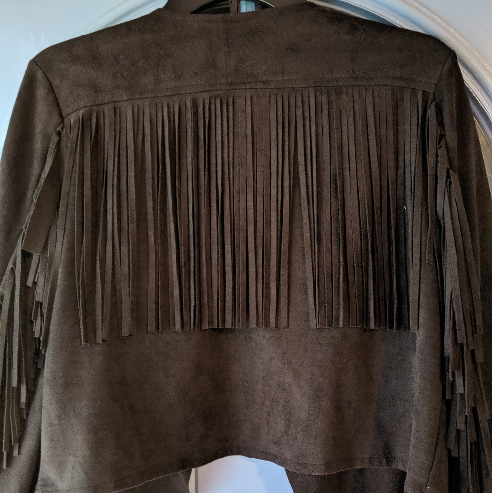 Brand Fornia Faux Suede Fringe Jacket